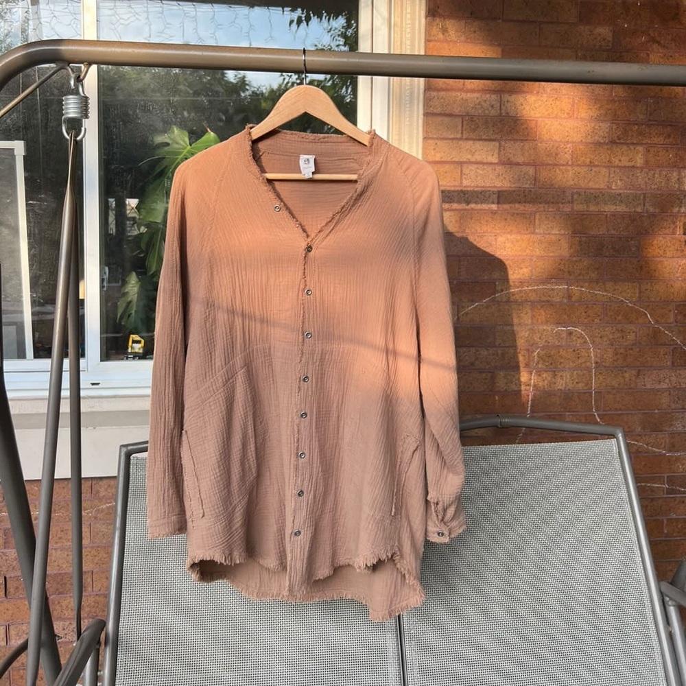 Flawless 100% cotton button down tunic with pockets